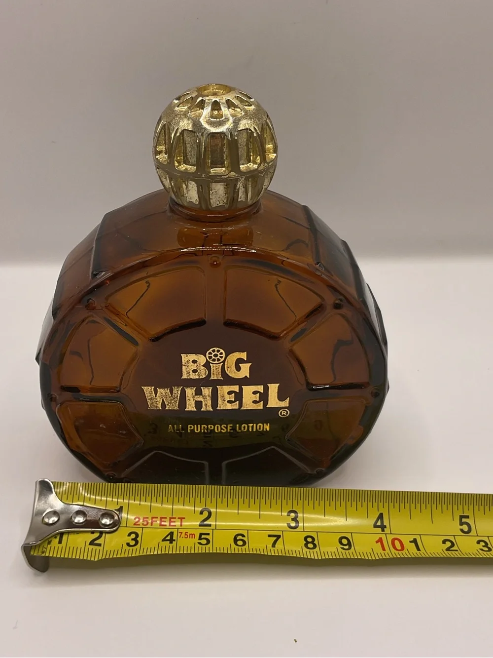 Vintage Stanley Empty Big Wheel All-Purpose Lotion Bottle Brown Glass - Picture 6 of 8